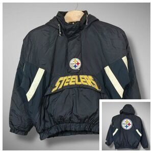 Vintage‎ NFL Starter Pro Line Authentic Pittsburgh Steelers 1/4 Zip Jacket XL